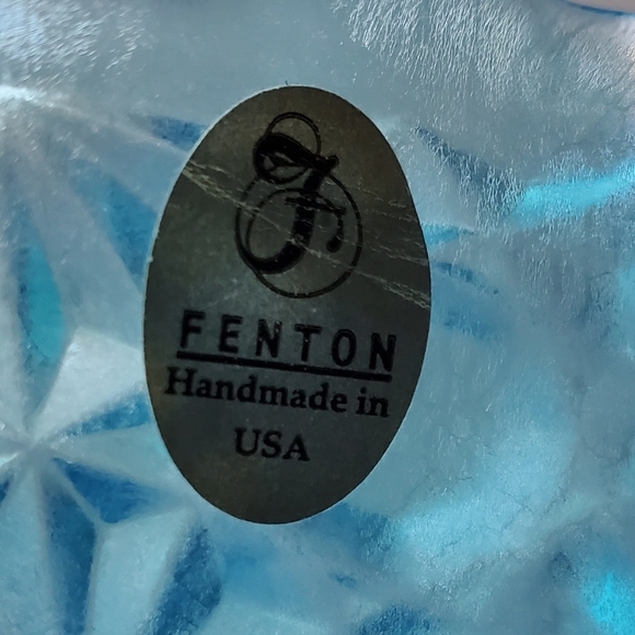 Fenton Daisy and Button 10 3/4" Irredescent Blue WOW Bowl - Picture 8 of 16